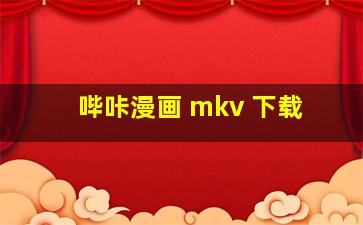 哔咔漫画 mkv 下载